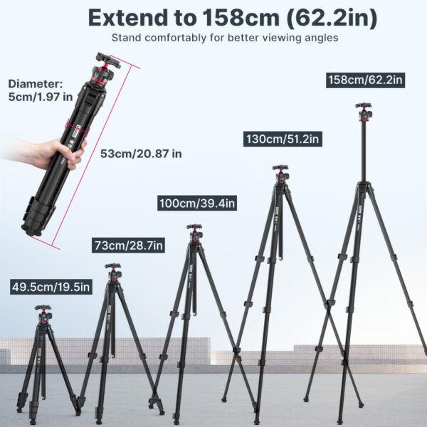 Ulanzi Ombra Ultralight Aluminum Alloy Travel Tripod - Image 5