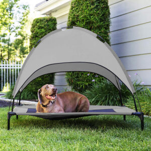 Pet Outdoor Covered Cot with Sunshade Tent