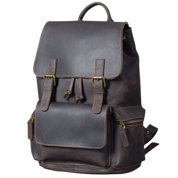 Genuine Leather Rucksack Hiking Trail Bag - Image 6