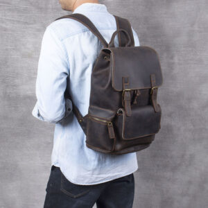 Genuine Leather Rucksack Hiking Trail Bag