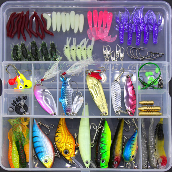 Fishing Tackle Soft Bait and Lures Set with Box