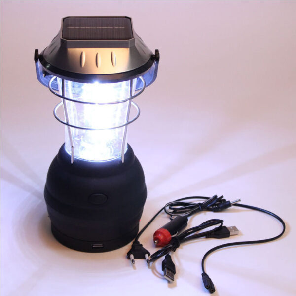 Solar LED Camping Lantern with Solar, Crank, or USB Charge - Image 4