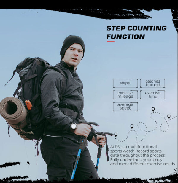 Outdoor Smart Watch with Compass, Pedometer, Water Resistant - Image 6