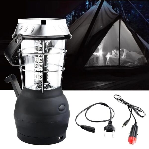 Solar LED Camping Lantern with Solar, Crank, or USB Charge - Image 3