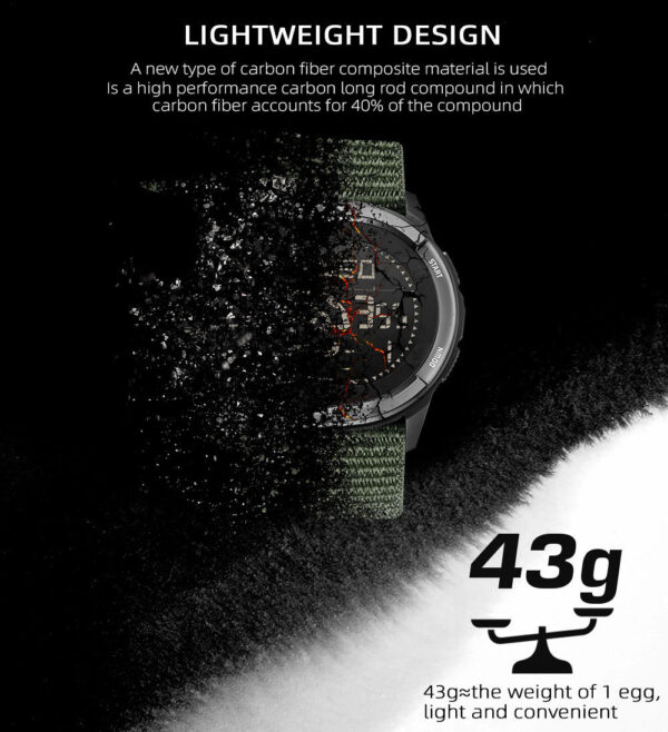 Outdoor Smart Watch with Compass, Pedometer, Water Resistant - Image 3