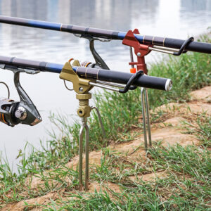 Fishing Rod Holder - Spring Tension, Stainless Steel, Folding