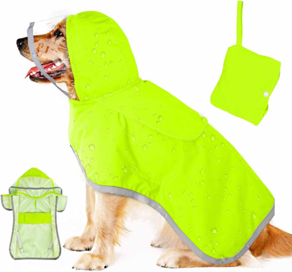 Soft Breathable Dog Rain Jacket with Clear Hood - Image 3
