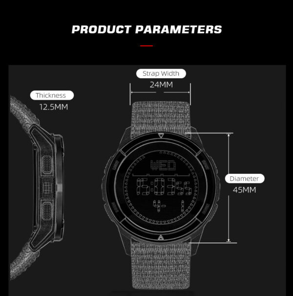 Outdoor Smart Watch with Compass, Pedometer, Water Resistant - Image 5