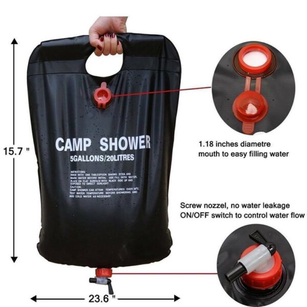Solar Camping Shower, 5gal - Image 2