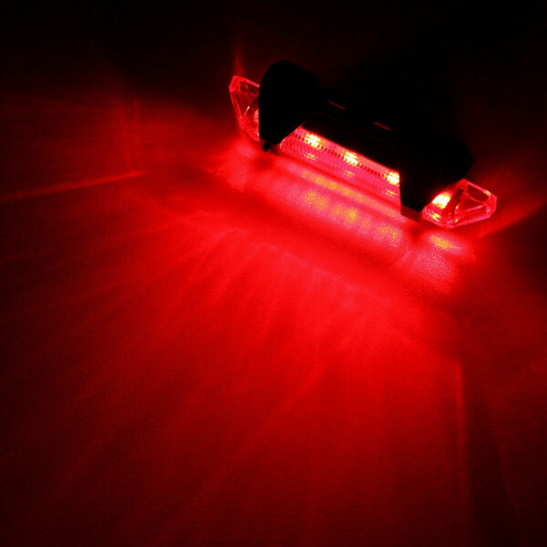 USB Rechargeable LED Bicycle Headlight & Rear Light, Multiple Flash and Light Modes - Image 2