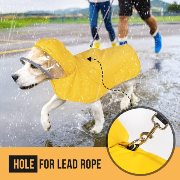 Soft Breathable Dog Rain Jacket with Clear Hood - Image 9