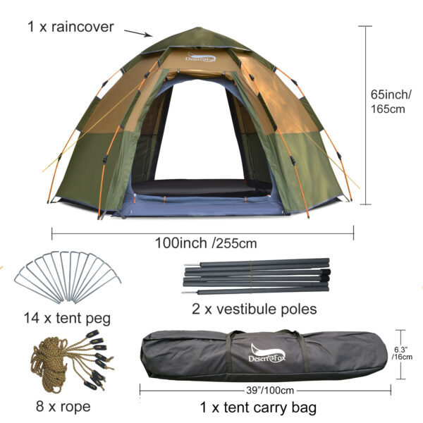 Desert Fox Instant Hexagonal Automatic Speed-opening Tent - Image 2