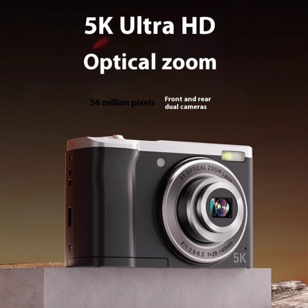 5K HD Digital Camera, Optical Zoom Anti-Shake Stabilization