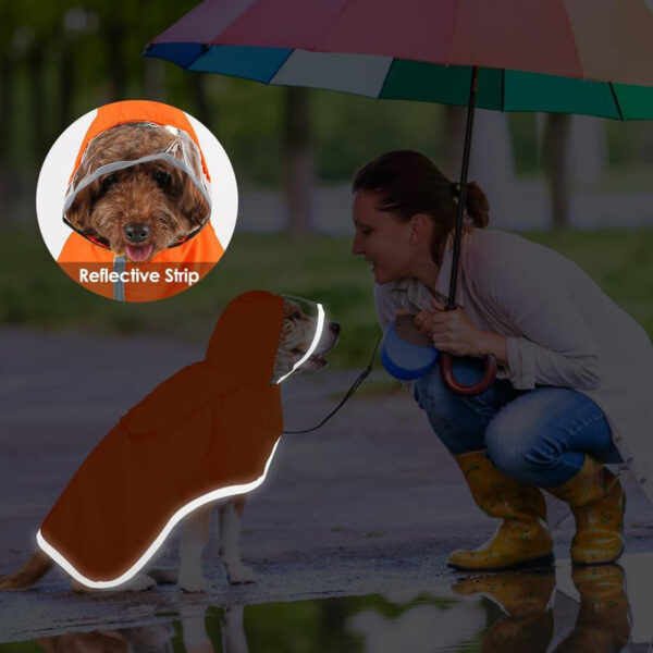 Soft Breathable Dog Rain Jacket with Clear Hood - Image 5