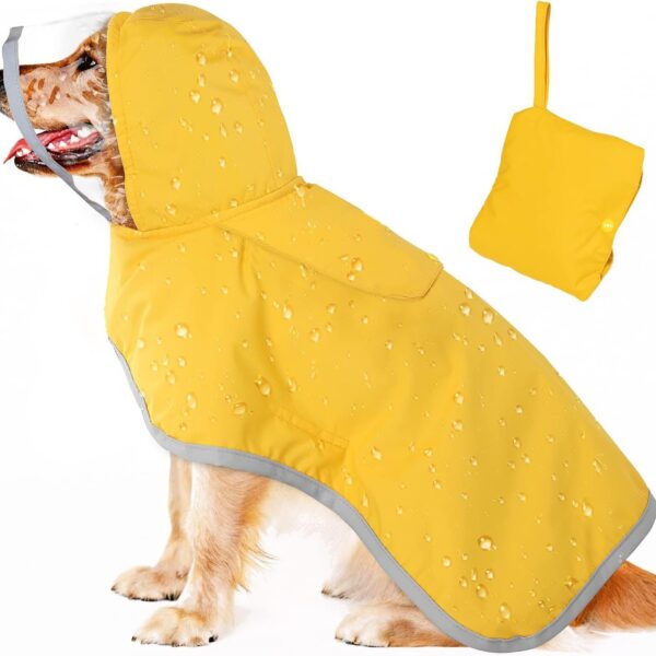 Soft Breathable Dog Rain Jacket with Clear Hood