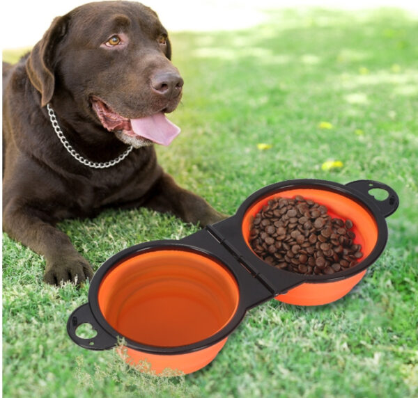 Silicone Folding Dual Pet Bowl - Image 2
