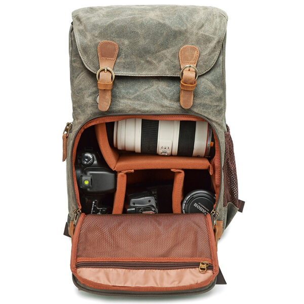 Canvas Knapsack Camera Bag Backpack - Image 5