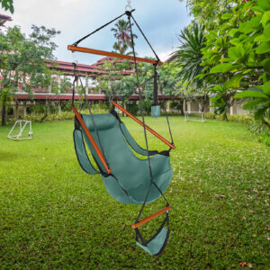 Lightweight Portable Hanging Sling Chair with Cupholder & Footrest