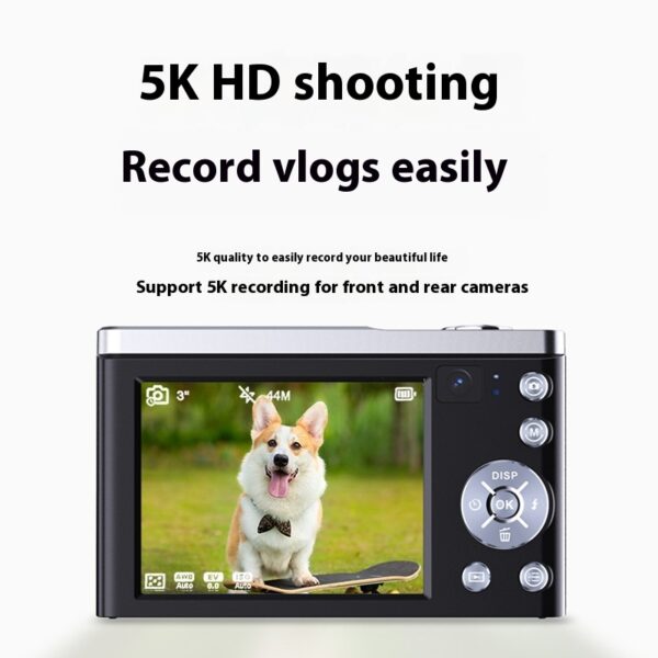 5K HD Digital Camera, Optical Zoom Anti-Shake Stabilization - Image 3