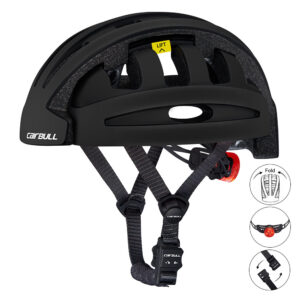 Folding Bicycle Helmet with Red LED Rear Light