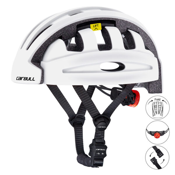 Folding Bicycle Helmet with Red LED Rear Light - Image 2