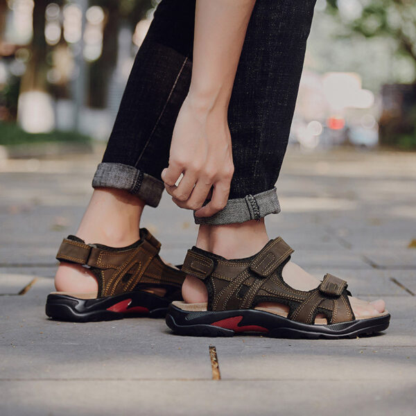Leather Strap Sandals - Image 9