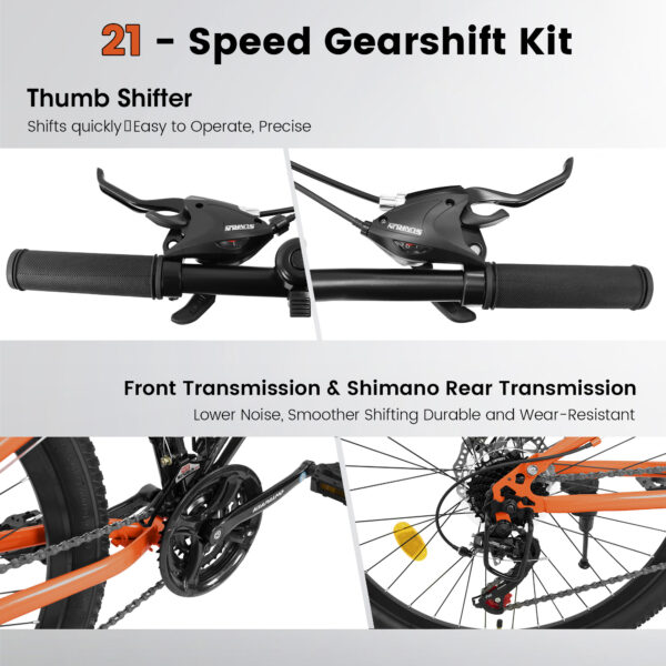 Full Suspension Unisex Mountain Bike with Dual Disc Brakes - Image 4