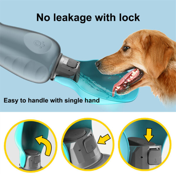 27oz Dog Water Bottle with Built In Bowl - Image 3