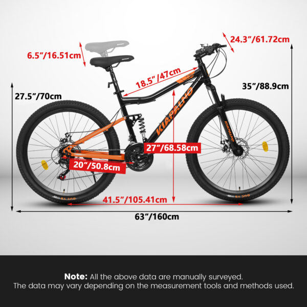 Full Suspension Unisex Mountain Bike with Dual Disc Brakes - Image 3