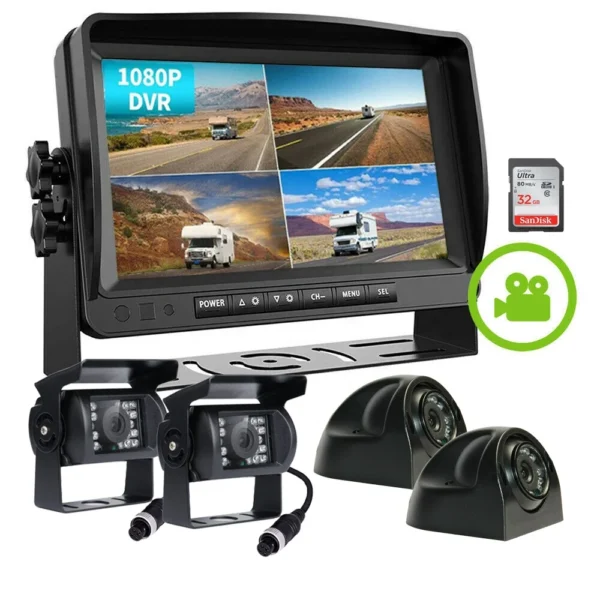 IPoster 360 Degree Viewing CCD Camera and 9in 1080P Quad Split Loop Recording Monitor for Campers - Image 2