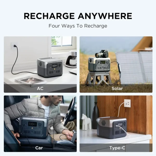 ECOFLOW Portable Power Station RIVER 2 Max, 499Wh/512Wh LiFePO4 Battery/ 1 Hour Fast Charging, Up To 1000W Output - Image 8