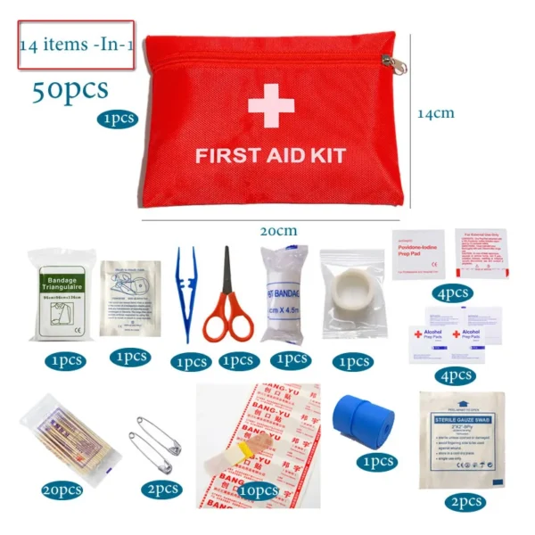 40/50/80pcs Portable Mini Waterproof First Aid Kit - Image 5