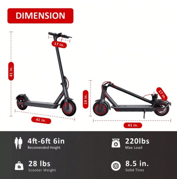 Folding Electric Scooter, 8.5in Wheels - Image 2