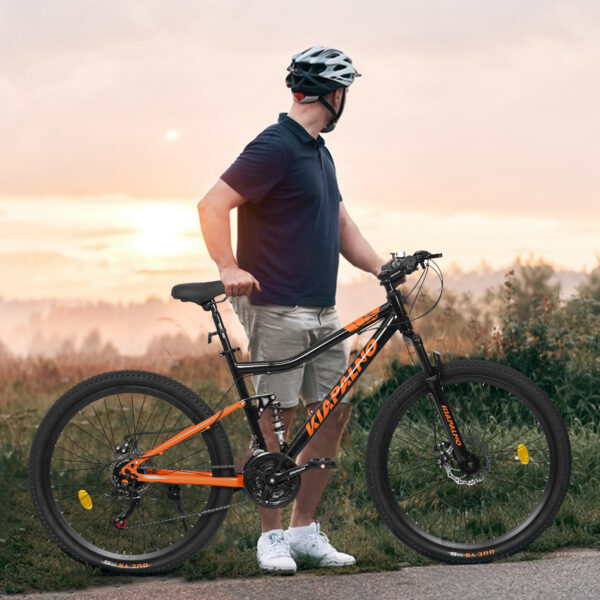 Full Suspension Unisex Mountain Bike with Dual Disc Brakes