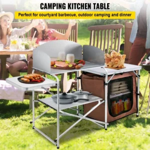 Camping Kitchen Station, Foldable Portable Prep and Cook Station