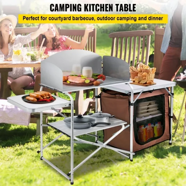 Camping Kitchen Station, Foldable Portable Prep and Cook Station - Image 6
