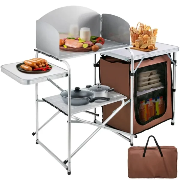 Camping Kitchen Station, Foldable Portable Prep and Cook Station - Image 2