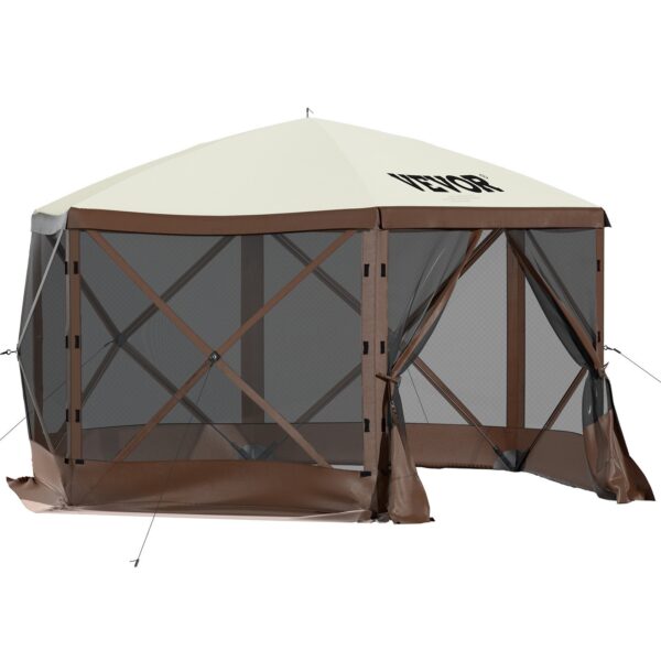VEVOR Camping Gazebo Tent, 6 Sided Pop-up Canopy Screen Tent - Image 2