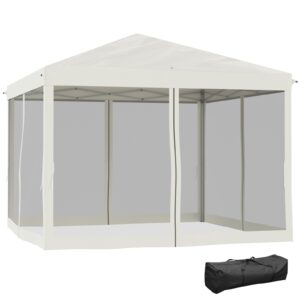Outsunny 10' X 10' Pop Up Canopy Tent With Screen Walls