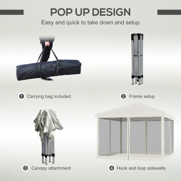 Outsunny 10' X 10' Pop Up Canopy Tent With Screen Walls - Image 5