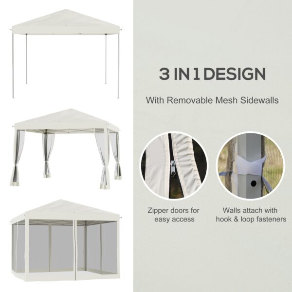 Outsunny 10' X 10' Pop Up Canopy Tent With Screen Walls - Image 6
