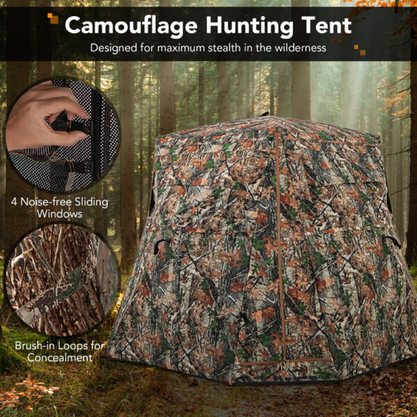 360 Degrees One Way See Through Ground Hunting Blind - Image 7