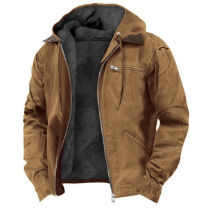 Men's Fleece Lined Outer Wear Hooded Jacket