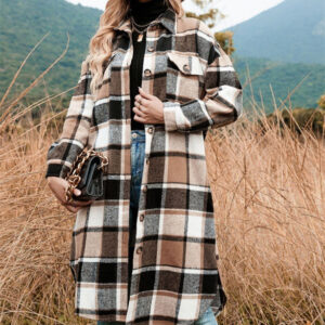 Flannel Plaid Outer Layer Long Jacket