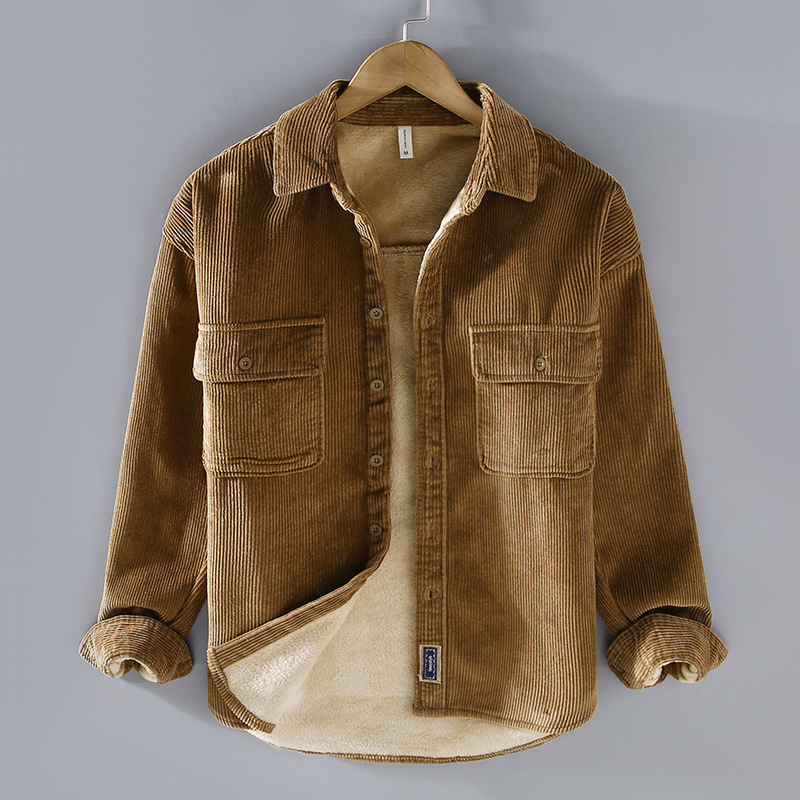 Men's Fleece Lined Corduroy Jacket - Image 3