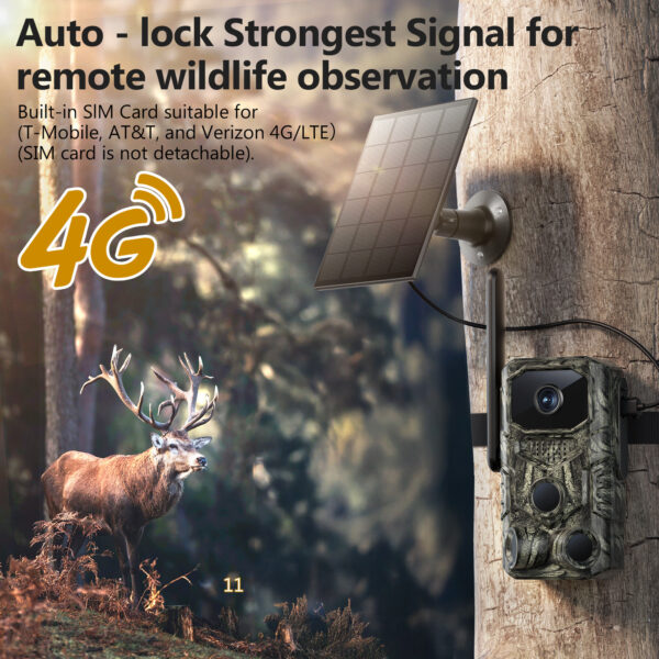4G GPS Hunting Outdoor Trail Camera with Solar Power - Image 3