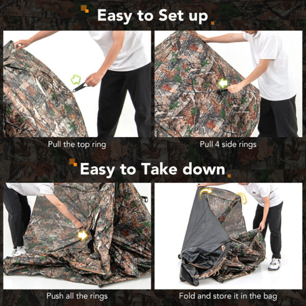 360 Degrees One Way See Through Ground Hunting Blind - Image 2